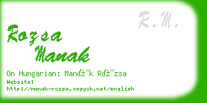 rozsa manak business card